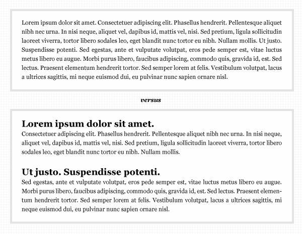 Ejemplo de estructura de texto cuidado