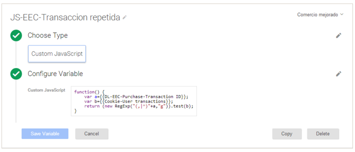 Identificación transacción repetida en Analytics