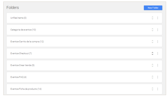 Carpetas o folders en GTM