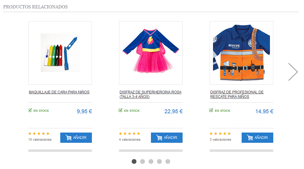 Productos relacionados ecommerce