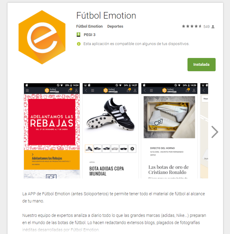 futbol emotion app