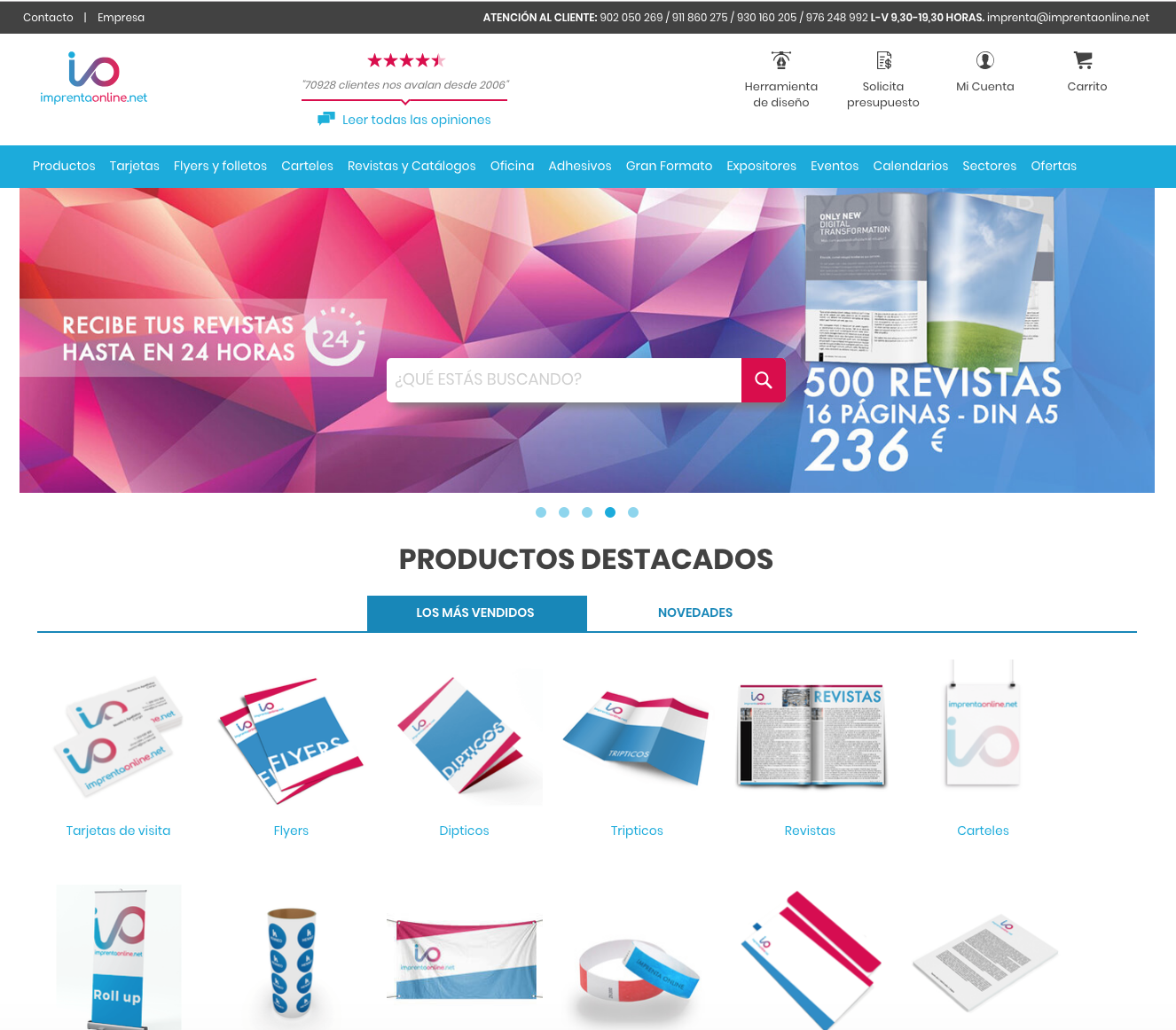 Nuevo diseño de ImprentaOnline.net