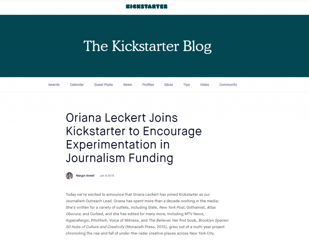 kickstarter blog