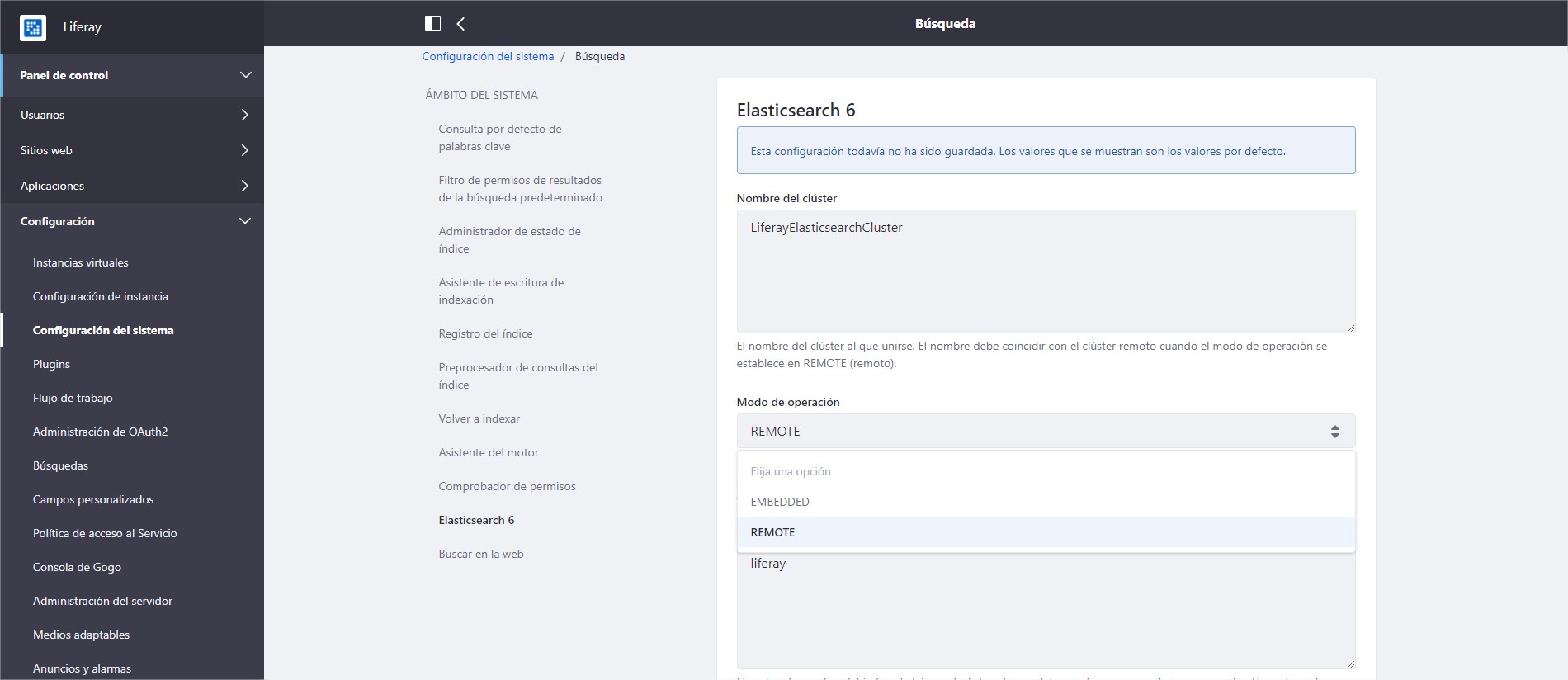 configuracion elasticsearch remoto