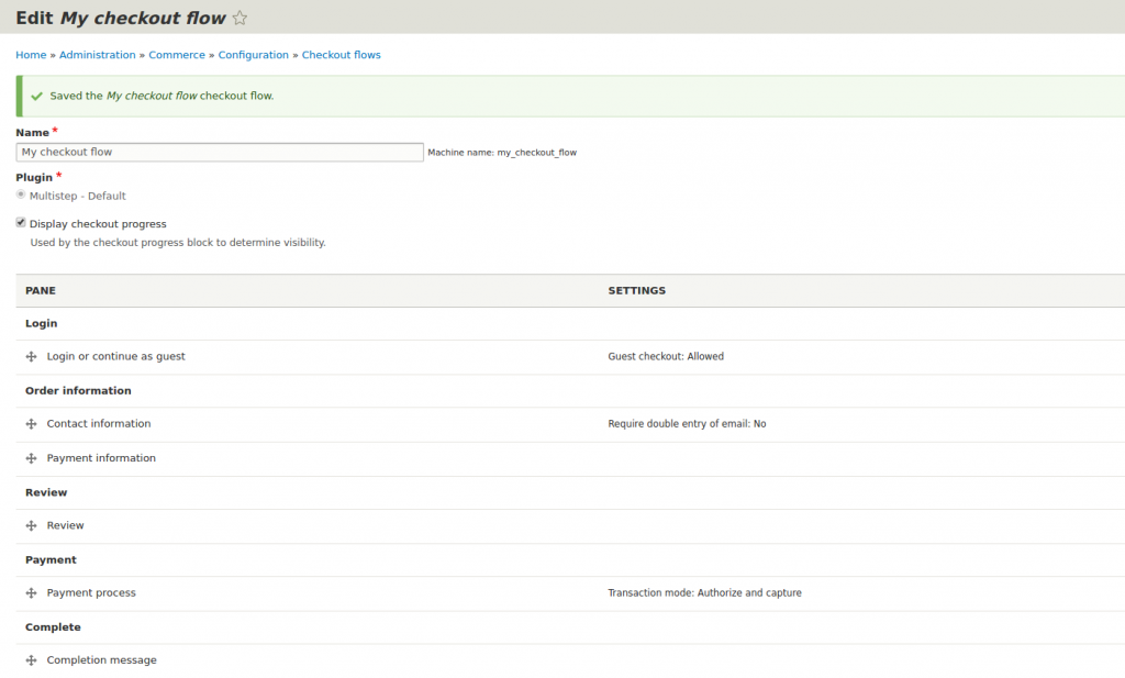flujos de compra drupal checkout