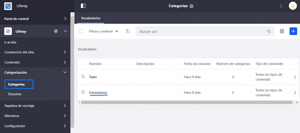 Configuración de Etiquetas Liferay