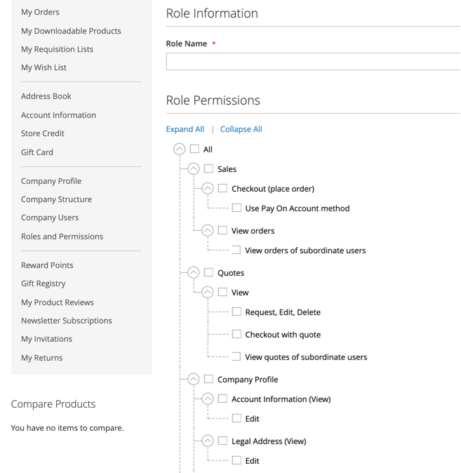 Magento B2B Commerce Configuración de Roles