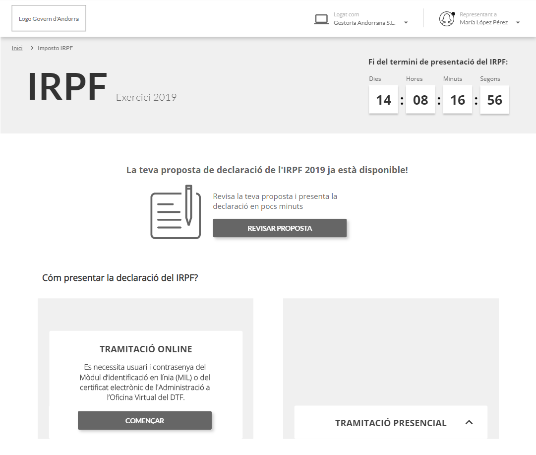 Prototipo del nuevo portal del IRPF