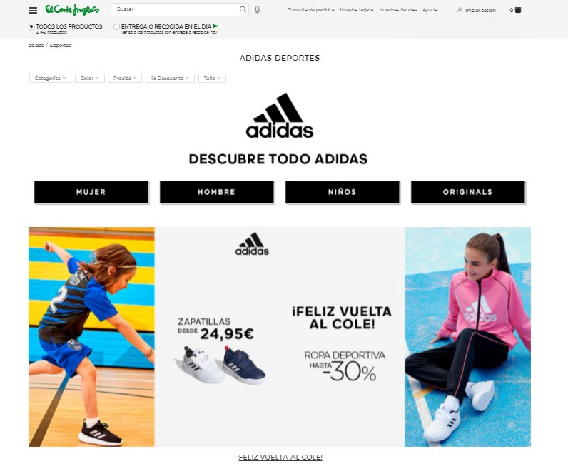 Adidas El Corte Inglés