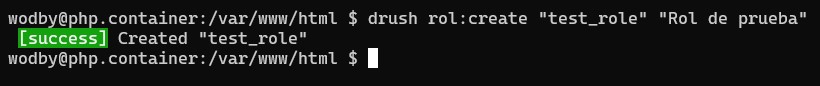 creación de rol con drush