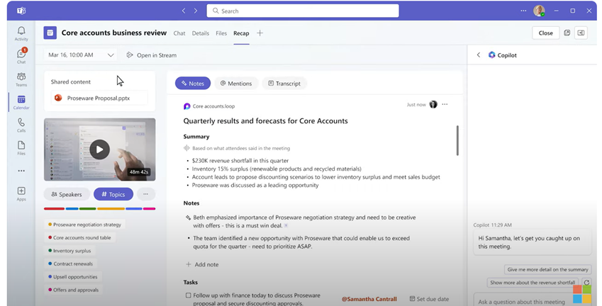 Inteligencia artificial Copilot y microsoft teams