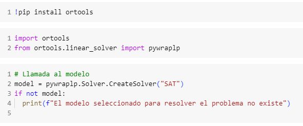 investigación operativa: Problema matemático en Google OR Tools