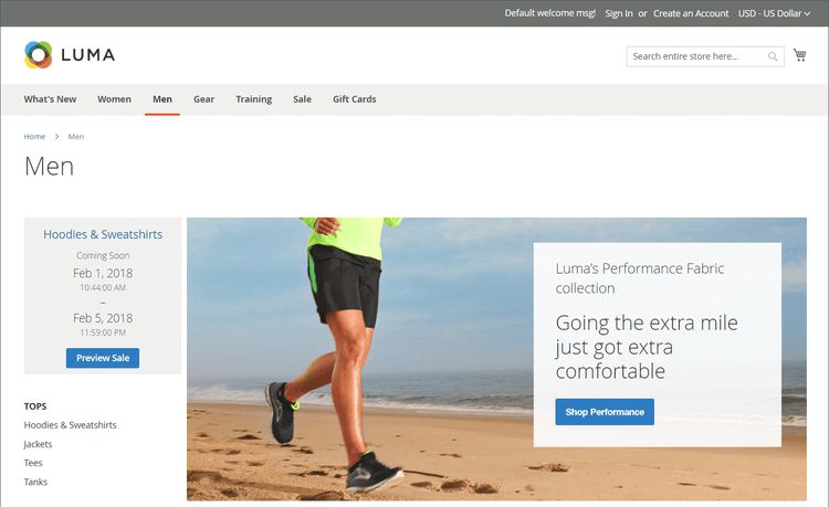 Widget de evento de venta privada Magento Adobe Commerce