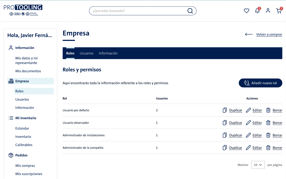 Sistema de roles y permisos 