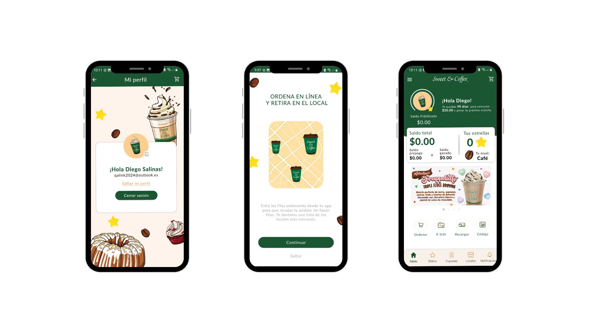 App Mobile de fidelización para Sweet & Coffee.