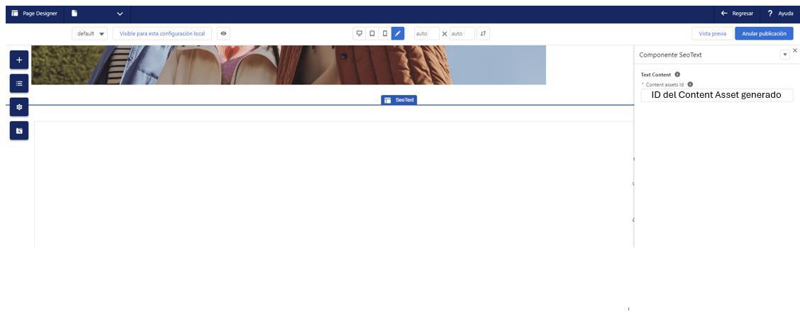 Cómo asignar un Content Asset en la sección Page Designer