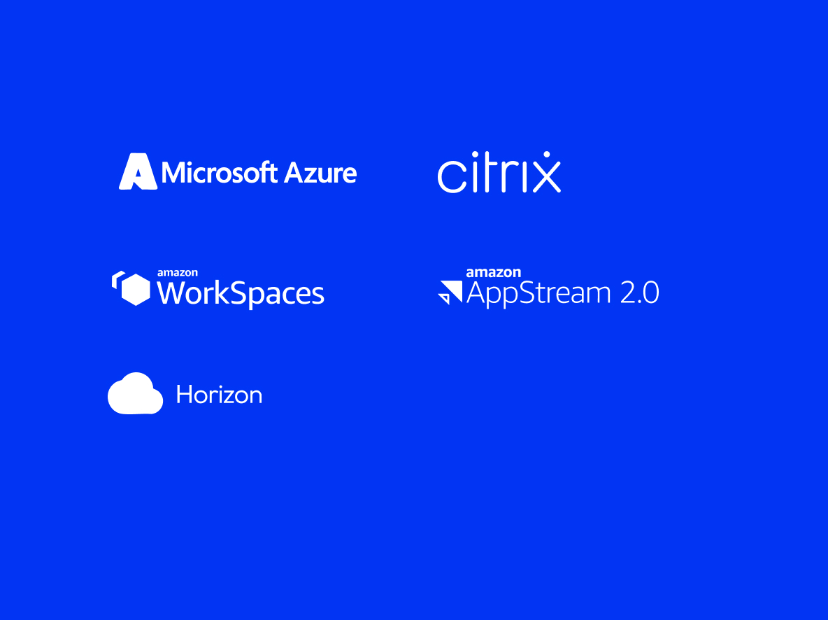 Azure Virtual Desktop AWS WorkSpaces AWS AppStream Citrix Omnissa Horizon